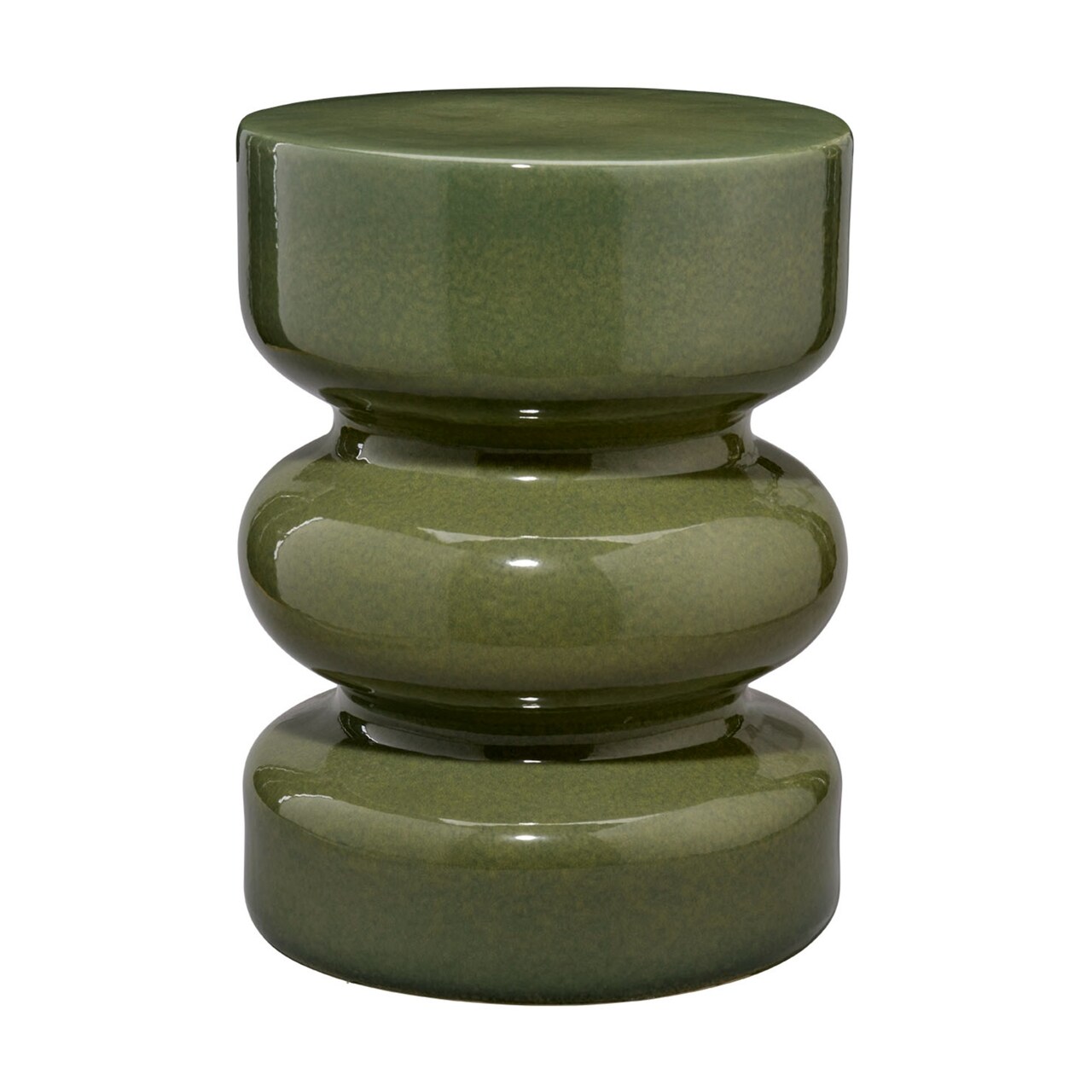 Jamie Young Company Glazed Ceramic Outdoor Garden Stool - 18.5" - Green
